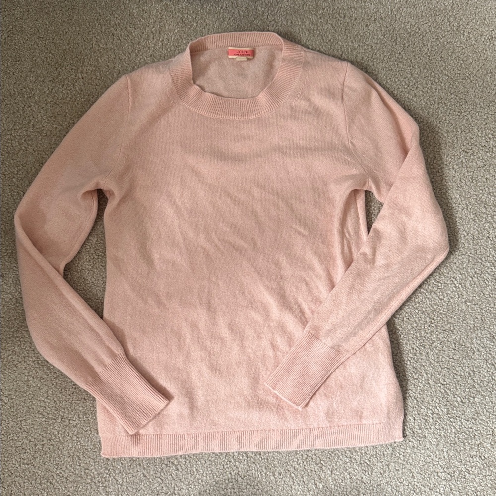 J. Crew Classic Cashmere Sweater light pink